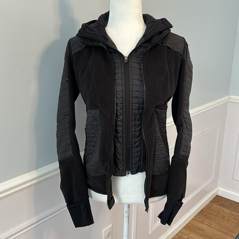 Lululemon Fleecy Keen Jacket Black Size 4 Fleece Activewear Outerwear Workout - Picture 3 of 11